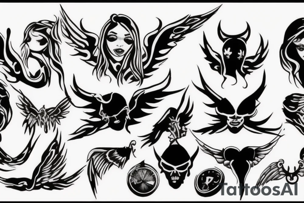 angel killing the devil tattoo idea