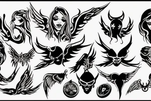 angel killing the devil tattoo idea