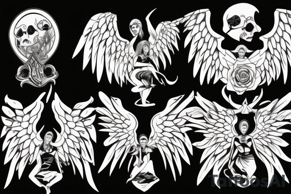 angel killing the devil tattoo idea