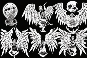 angel killing the devil tattoo idea