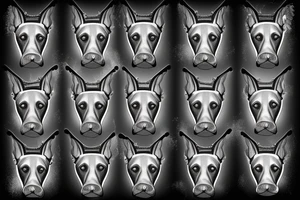 doberman with a crown with a pistol in its mouth tattoo idea