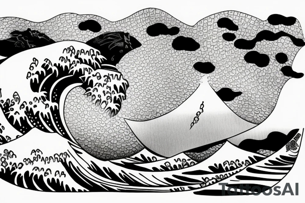 Japanese devil surfing On the great japanese wave tattoo idea