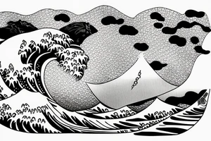 Japanese devil surfing On the great japanese wave tattoo idea