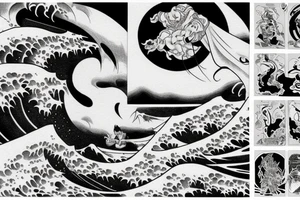 Japanese devil surfing On the great japanese wave tattoo idea