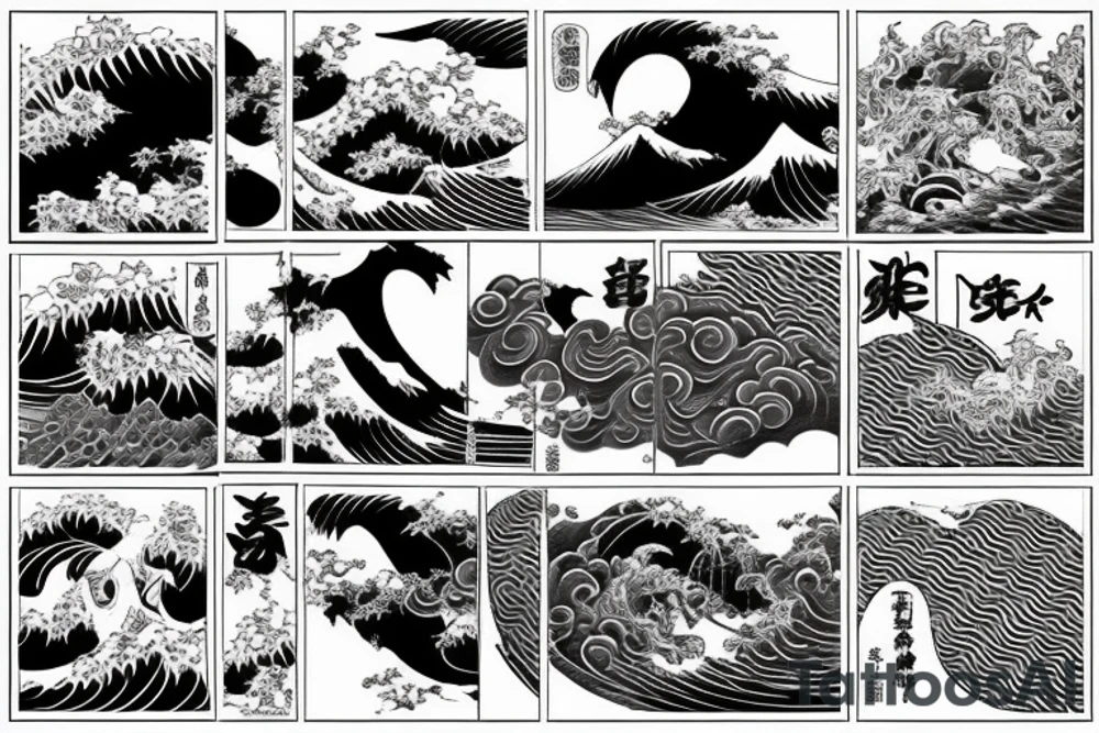 Japanese devil surfing On the great japanese wave tattoo idea