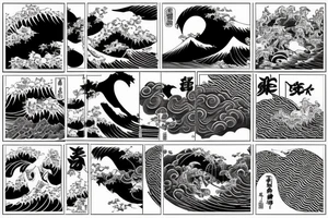 Japanese devil surfing On the great japanese wave tattoo idea