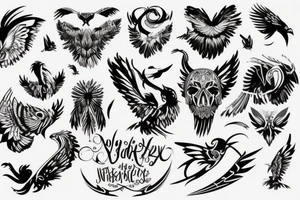 Rękaw składający się z czaszki, twarz kobiety, chmury, tattoo idea