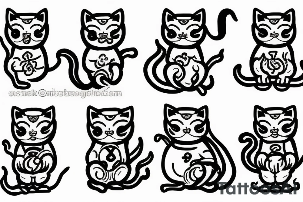 Demonic maneki neko tattoo idea