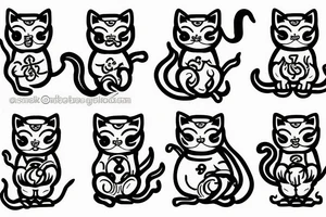 Demonic maneki neko tattoo idea