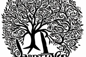 Tree whit letterss A D H M tattoo idea