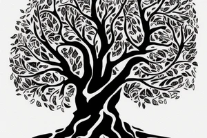 Tree whit letterss A D H M tattoo idea