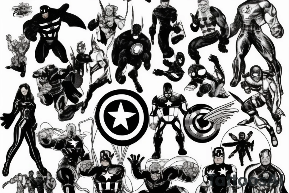 a small symbol of marvel avengers tattoo idea