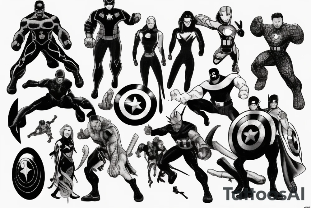 a small symbol of marvel avengers tattoo idea