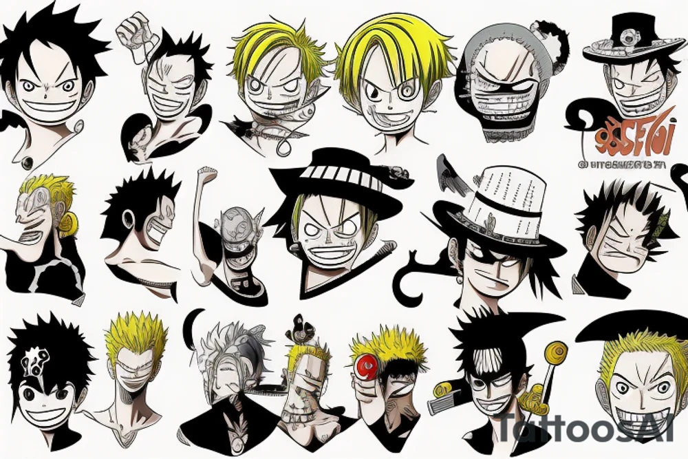 Luffy zoro asce sanji tattoo idea
