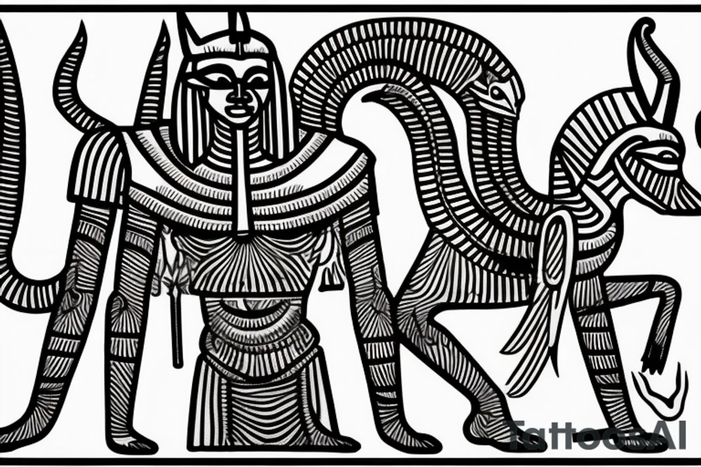 Egyptian god of death anubis tattoo idea