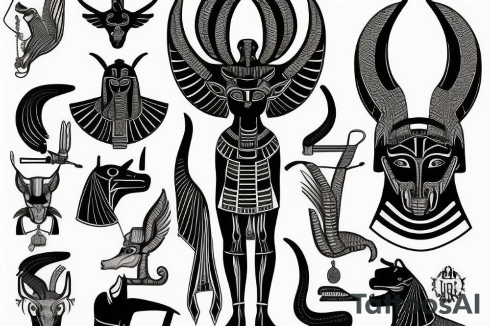 Egyptian god of death anubis tattoo idea