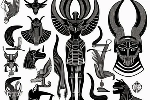 Egyptian god of death anubis tattoo idea