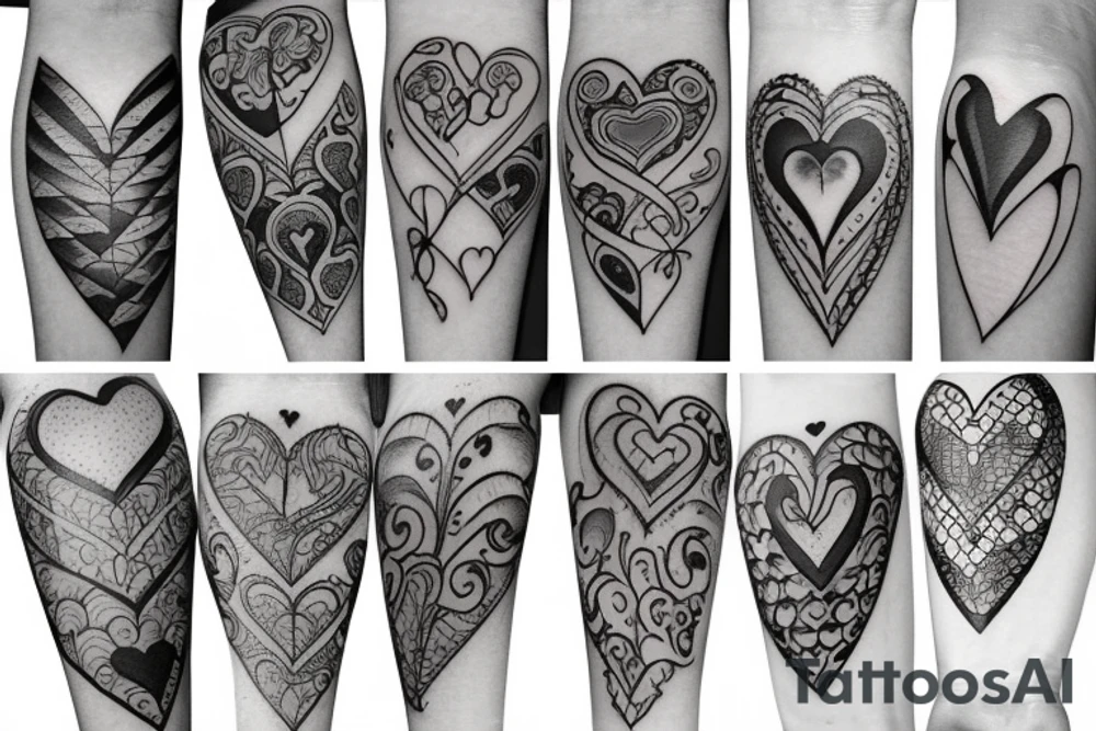 five hearts tattoo idea