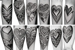 five hearts tattoo idea