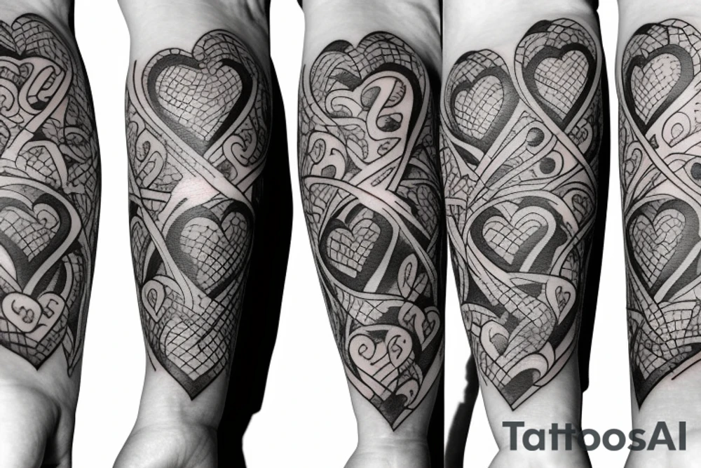 five hearts tattoo idea