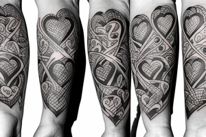 five hearts tattoo idea