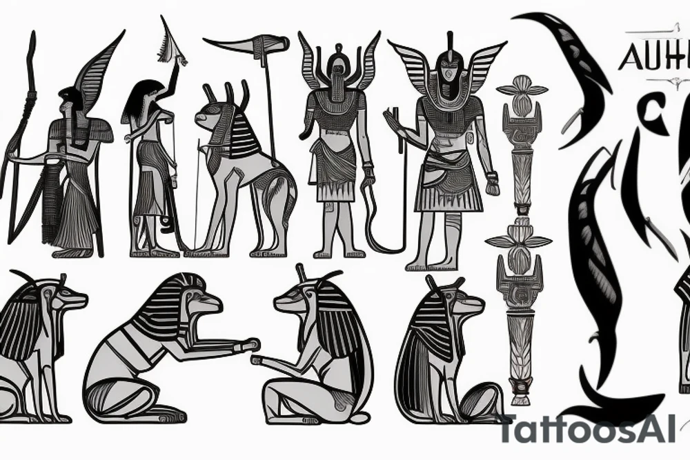 Egyptian god of death anubis tattoo idea