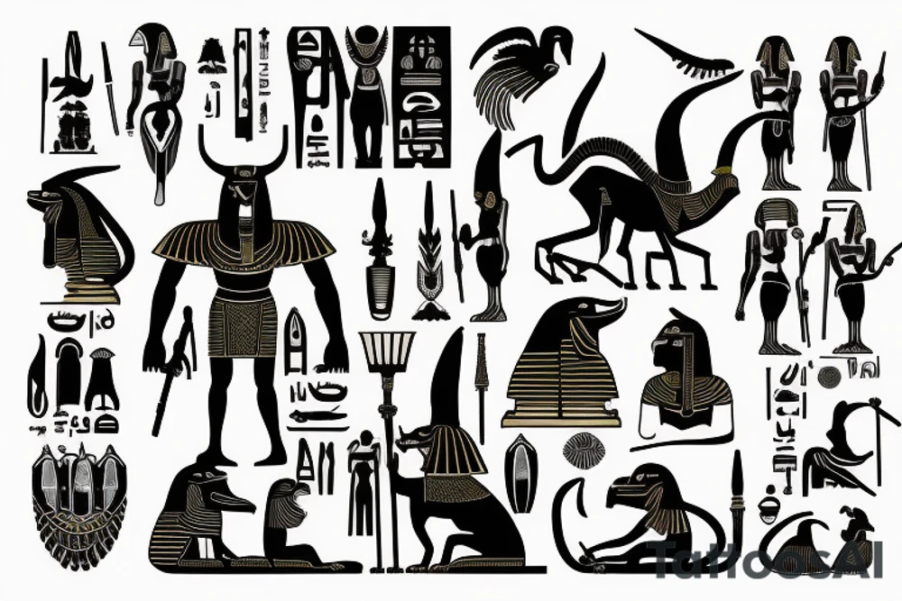 Egyptian god of death anubis tattoo idea