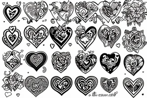five hearts tattoo idea
