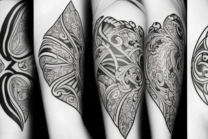 five hearts tattoo idea