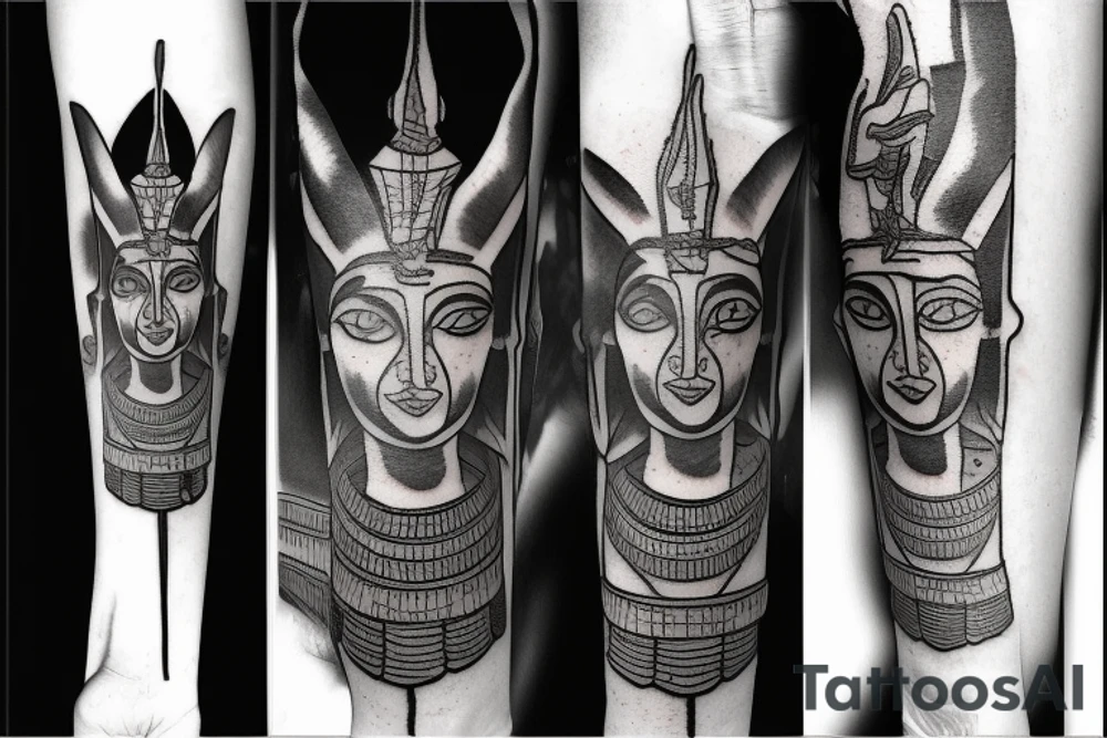 Egyptian god of death anubis tattoo idea