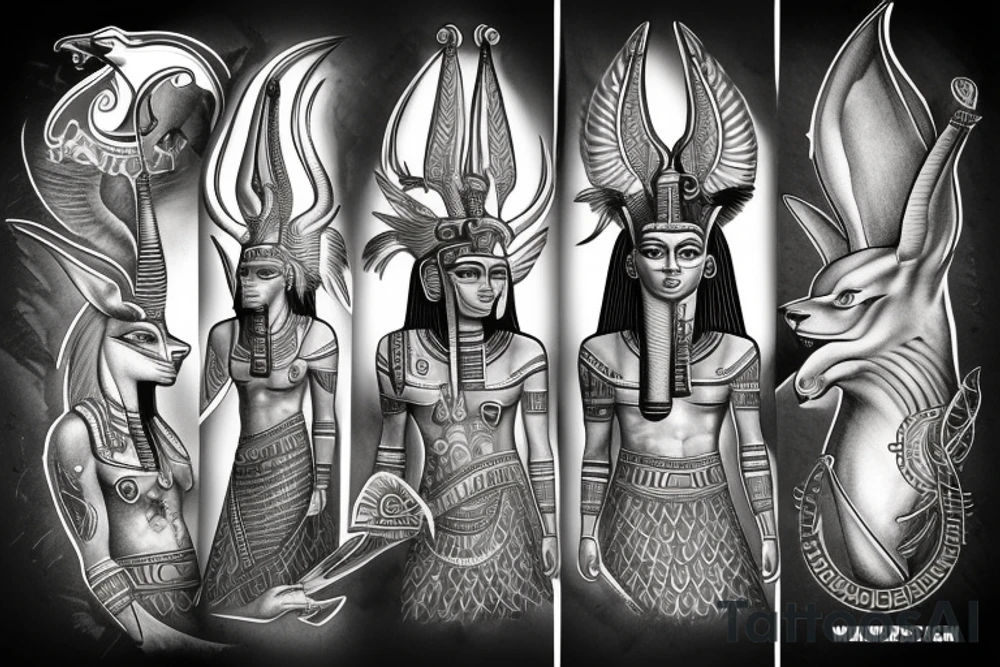 Egyptian god of death anubis tattoo idea