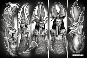 Egyptian god of death anubis tattoo idea