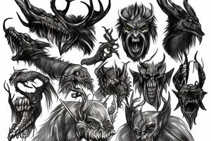 Witcher wild hunt monsters tattoo idea
