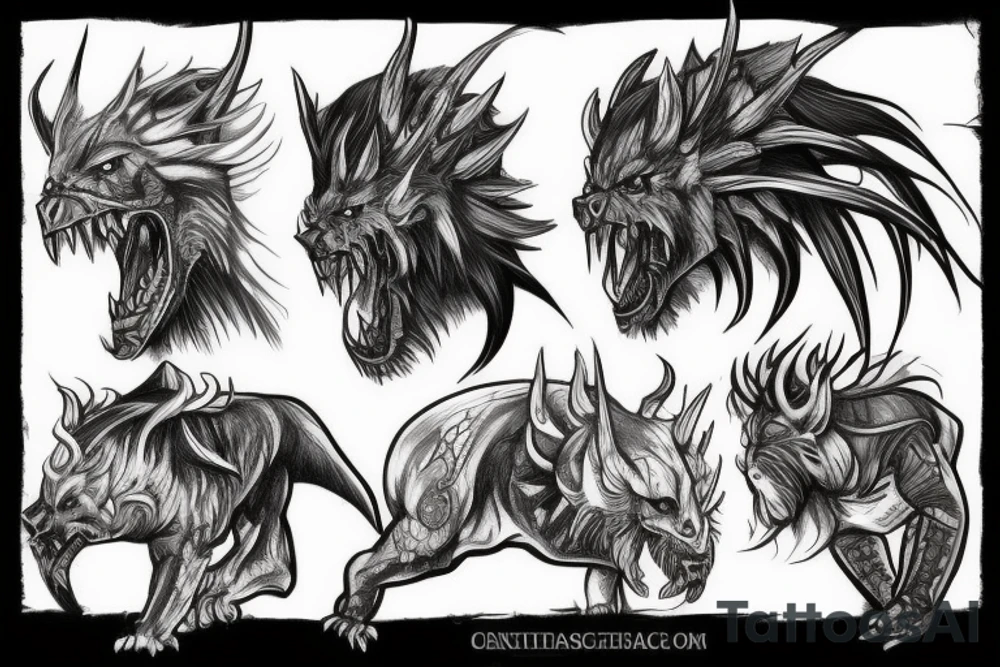 Witcher wild hunt monsters tattoo idea