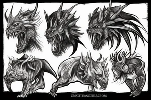 Witcher wild hunt monsters tattoo idea