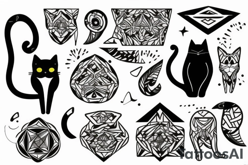 cat in the nature tattoo idea