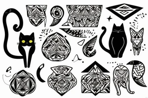 cat in the nature tattoo idea