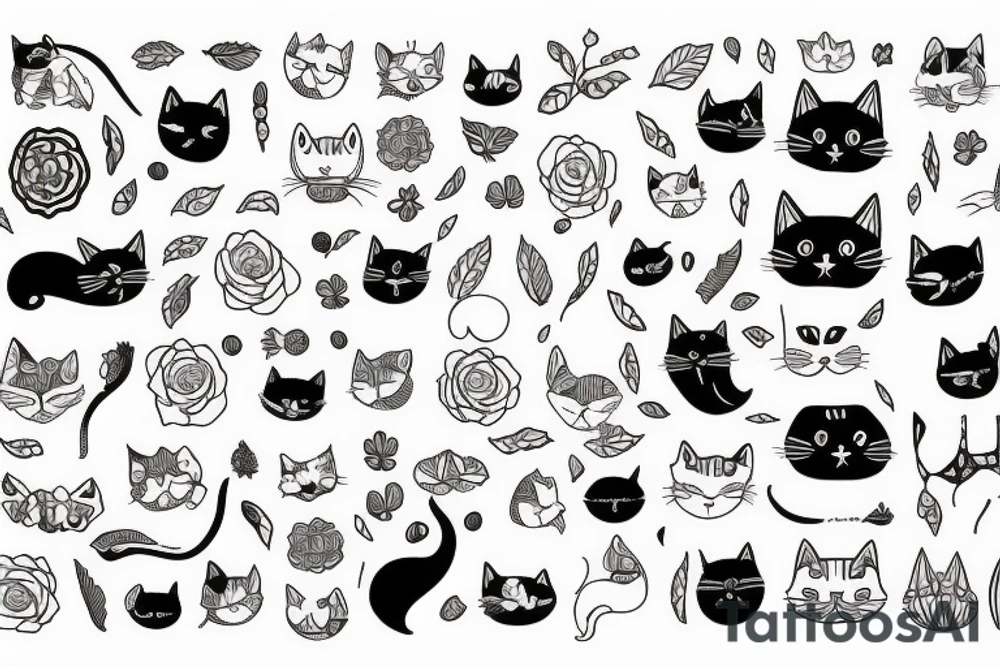 cat in the nature tattoo idea