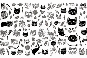 cat in the nature tattoo idea