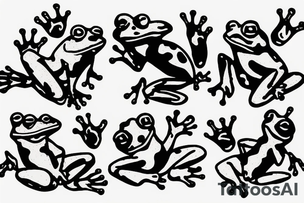 grunge frog tattoo idea