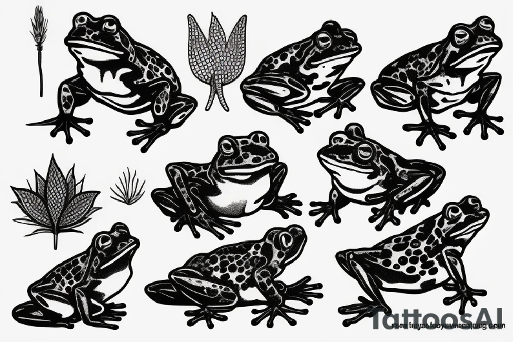 sitting frog tattoo idea