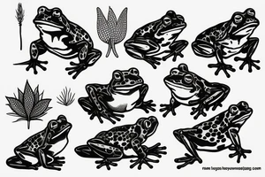 sitting frog tattoo idea