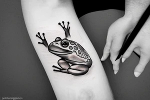 sitting frog tattoo idea
