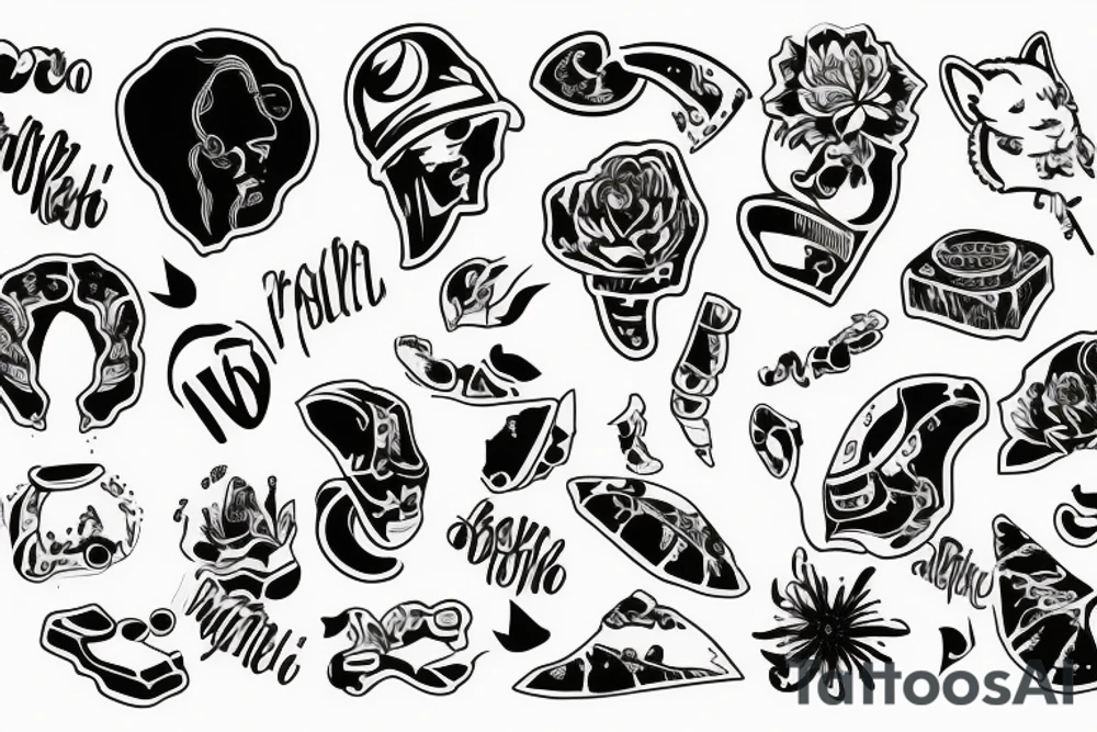 Pies walczący z mrokiem na tle lasu tattoo idea