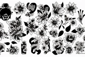 Fan, geisha, flowers tattoo idea