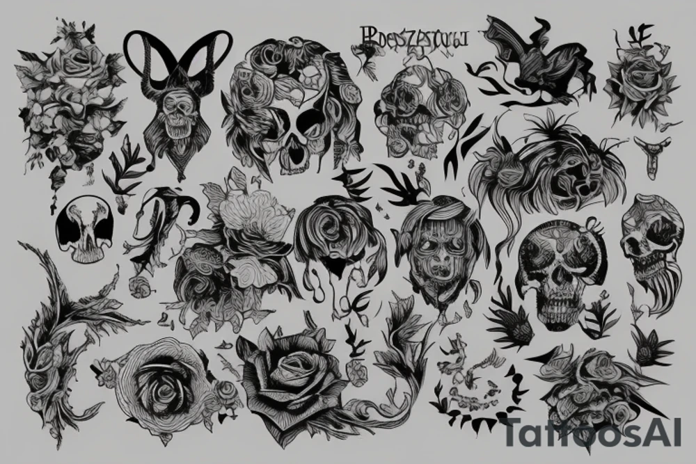 Postaci z horrorów tattoo idea