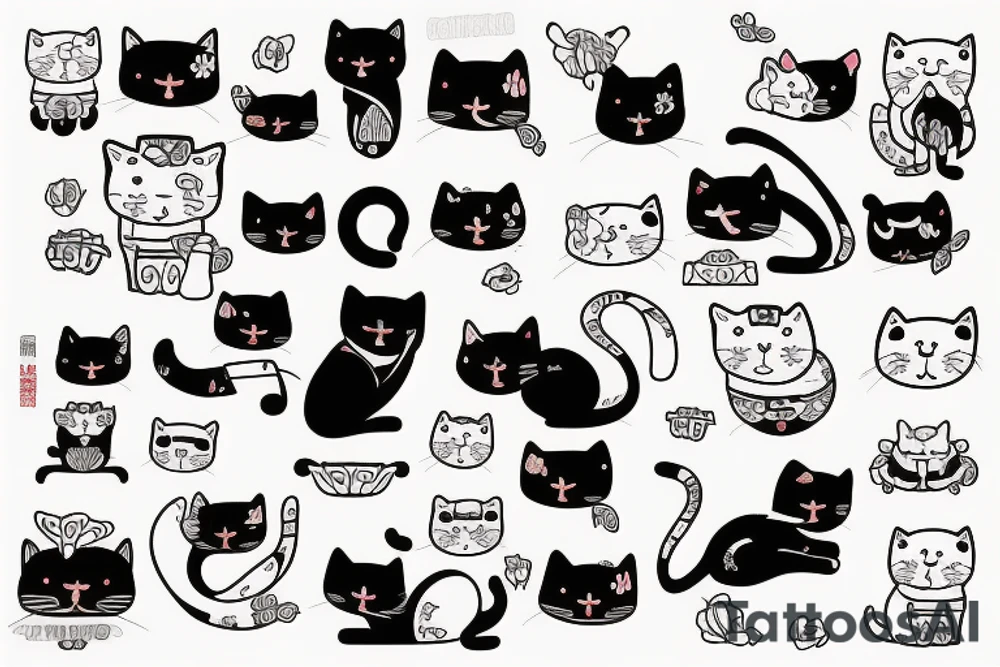 Neko cat with fab tattoo idea