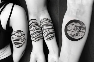 half round moon tattoo idea