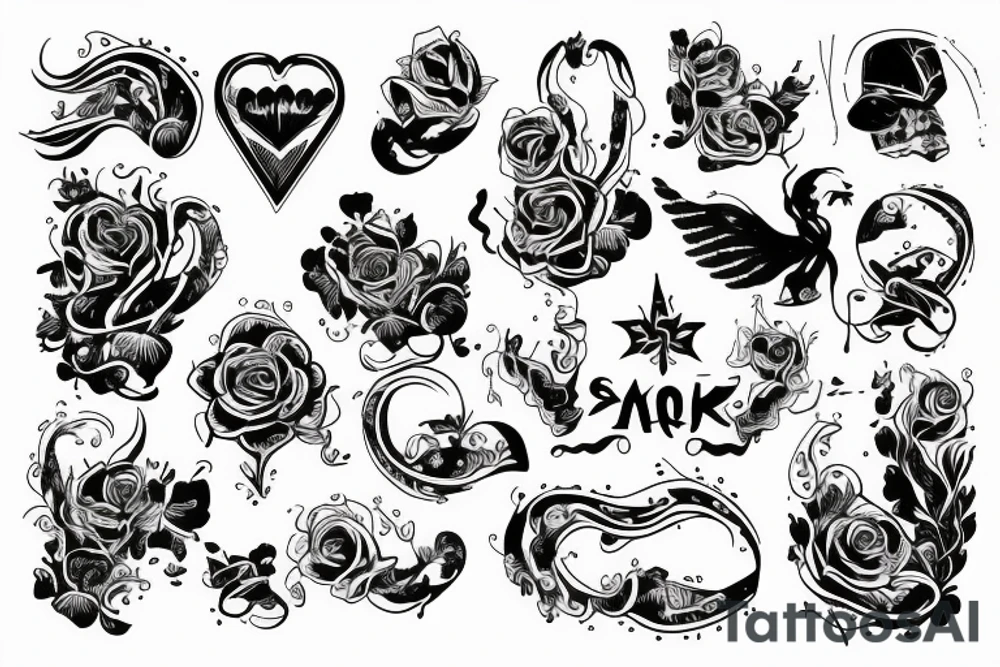 Czarny smok jedzący ogon tattoo idea