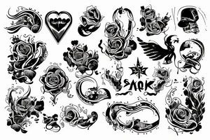 Czarny smok jedzący ogon tattoo idea